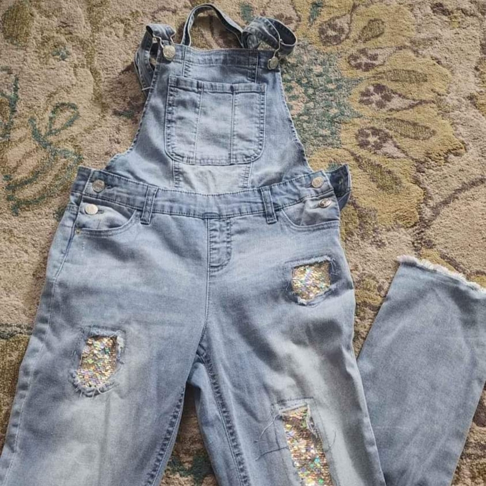 Girls size 14 justice overalls